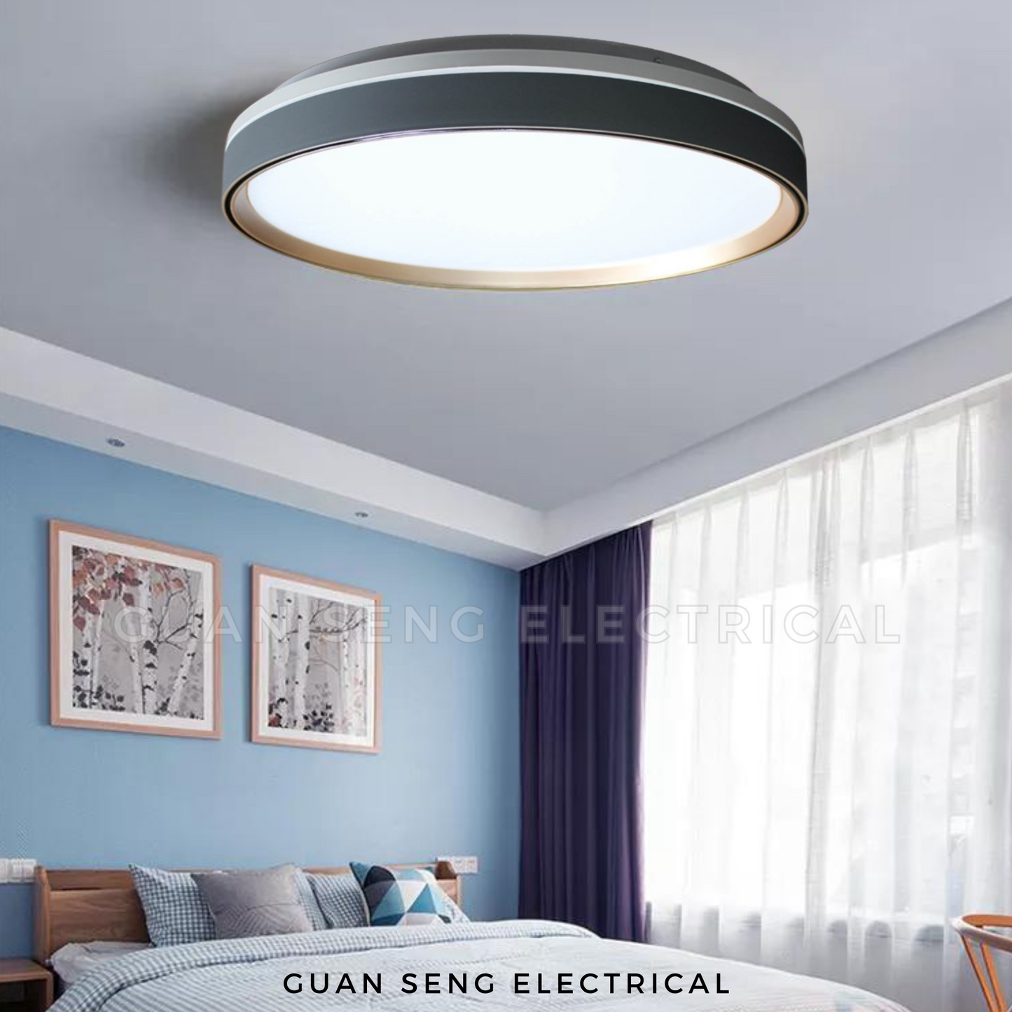 Space Grey with Inner Gold Ceiling Light 36W 48W