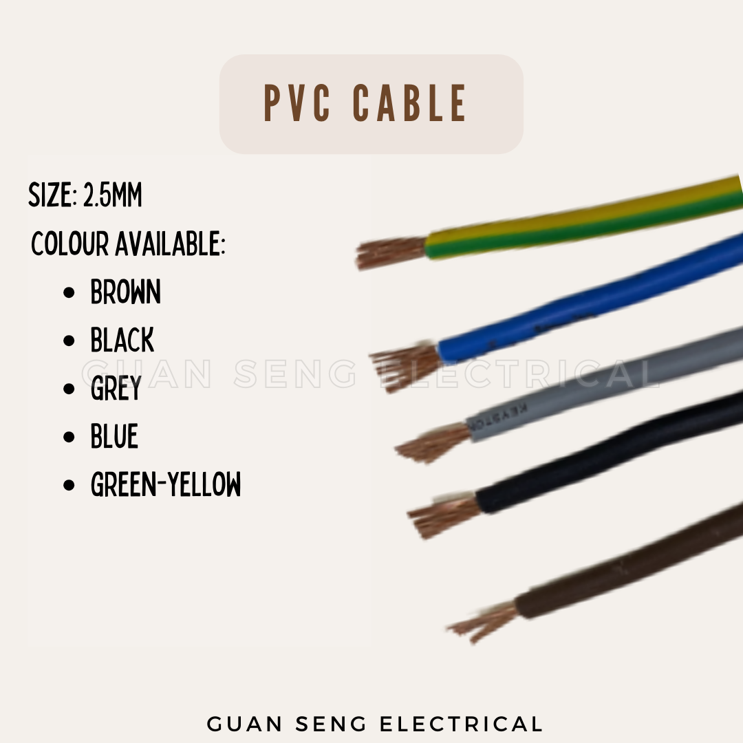 2.5mm PVC Electrical Cable Wire - 2/5/10 meters