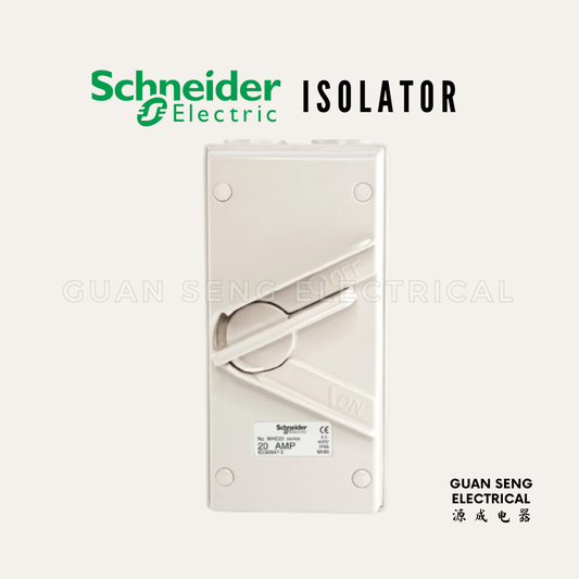 Schneider Kavacha 20A 440V Weatherpoof Double Pole Isolator Switch IP66