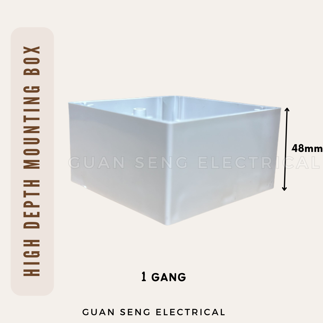48mm 1 Gang Surface Mounting Box 52mm 2 Gang Surface Mounting Box White