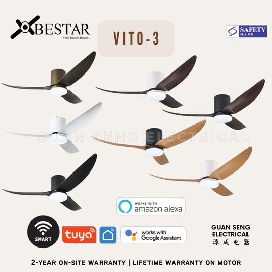 BESTAR VITO-3 40" 50" Hugger Smart Wifi Control DC Motor Ceiling Fan