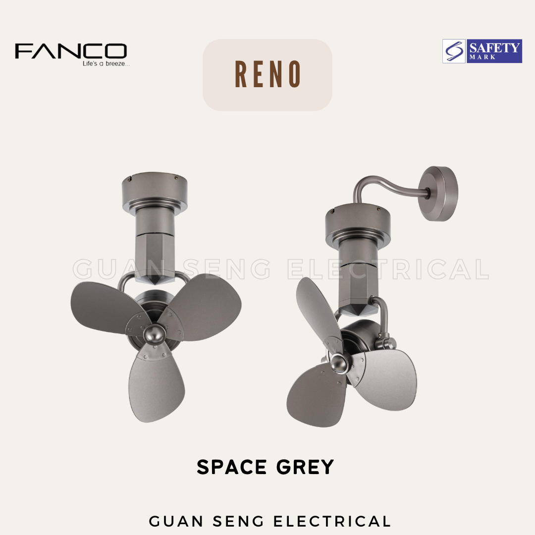 FANCO RENO 16" DC Motor Ceiling / Wall Mounting Fan