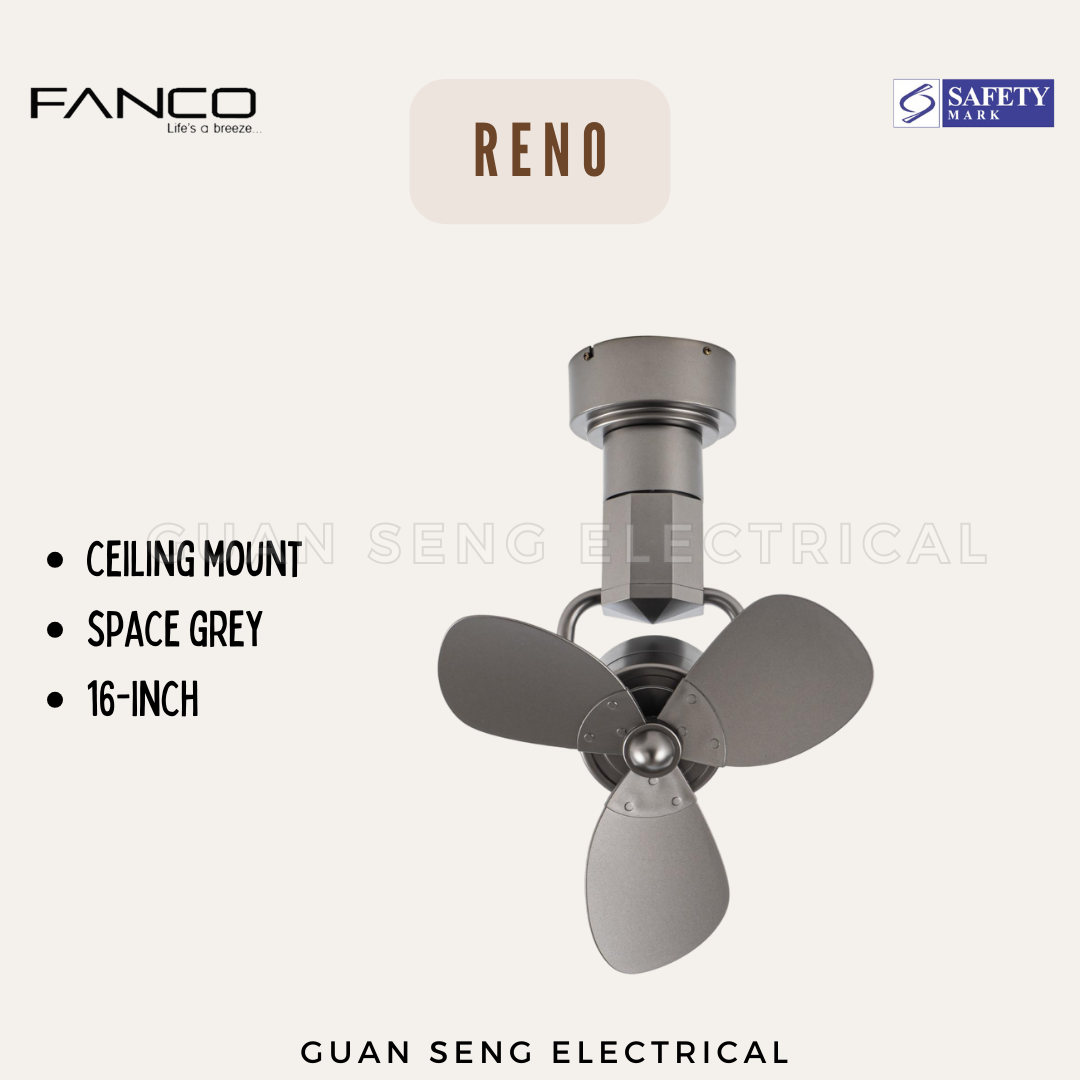 FANCO RENO 16" DC Motor Ceiling / Wall Mounting Fan