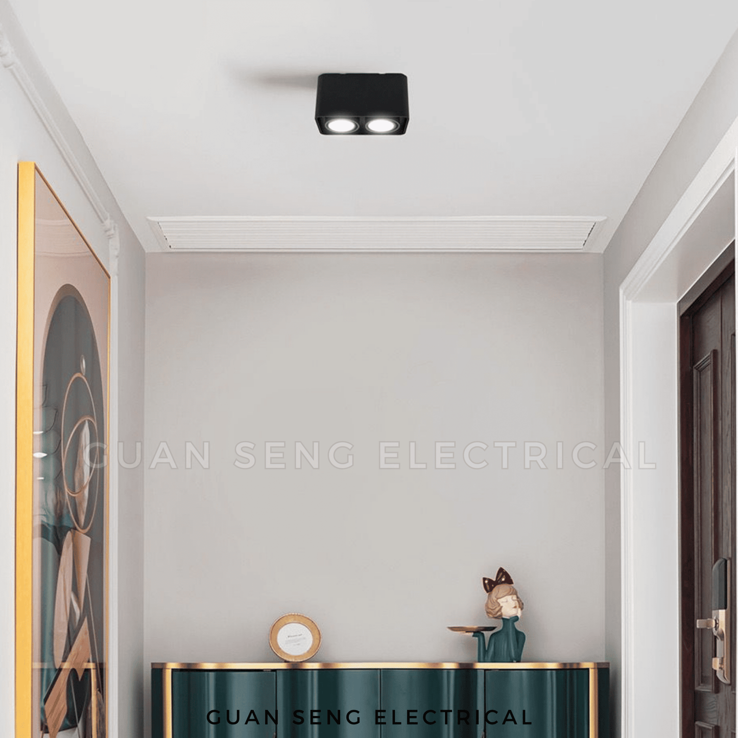 Anti-Glare 360 Degree Surface Mounted Spotlight GU10 LED Black White Square