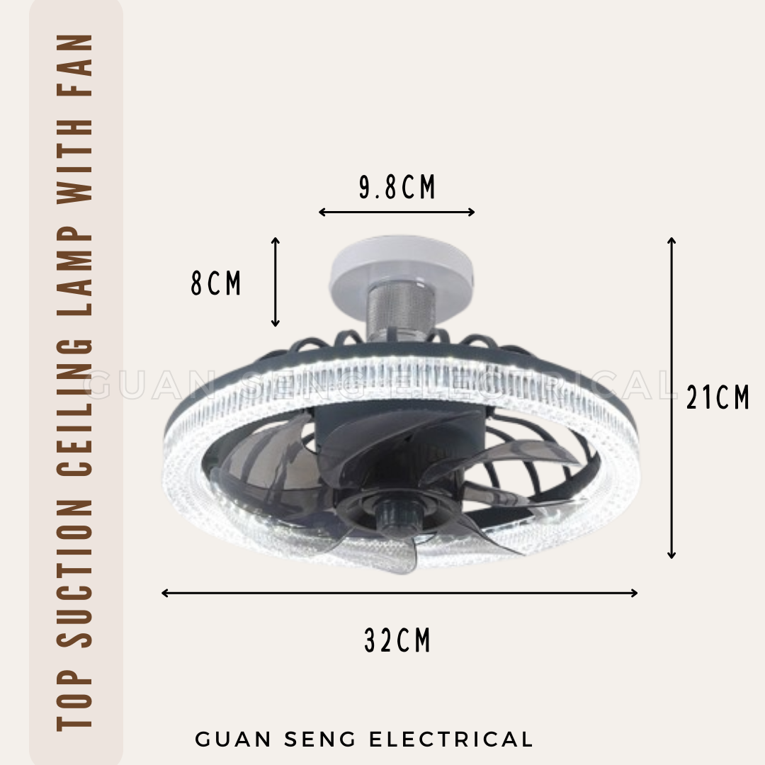Premium Top Suction Ceiling Lamp with Fan
