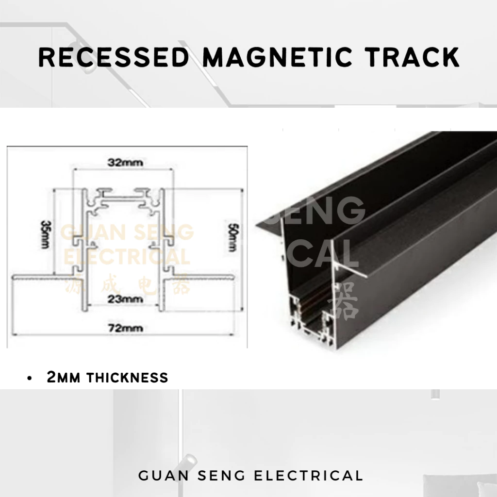 Magnetic Track Light System 48V Recessed Surface