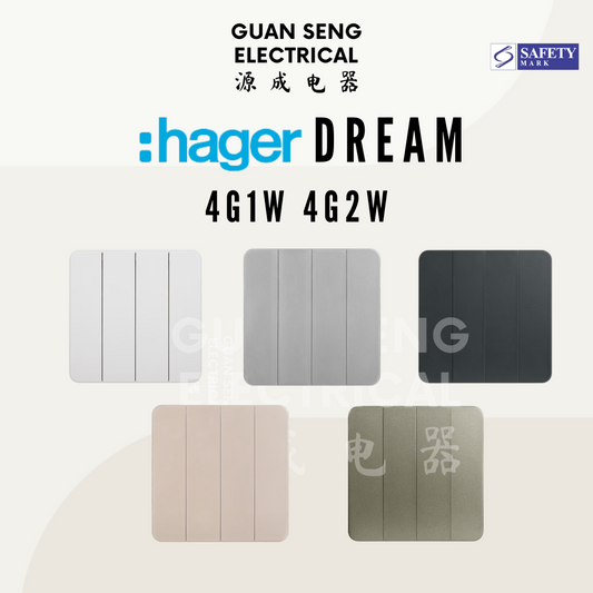 Hager Dream Switch 4 Gang 1 Way 4 Gang 2 Way