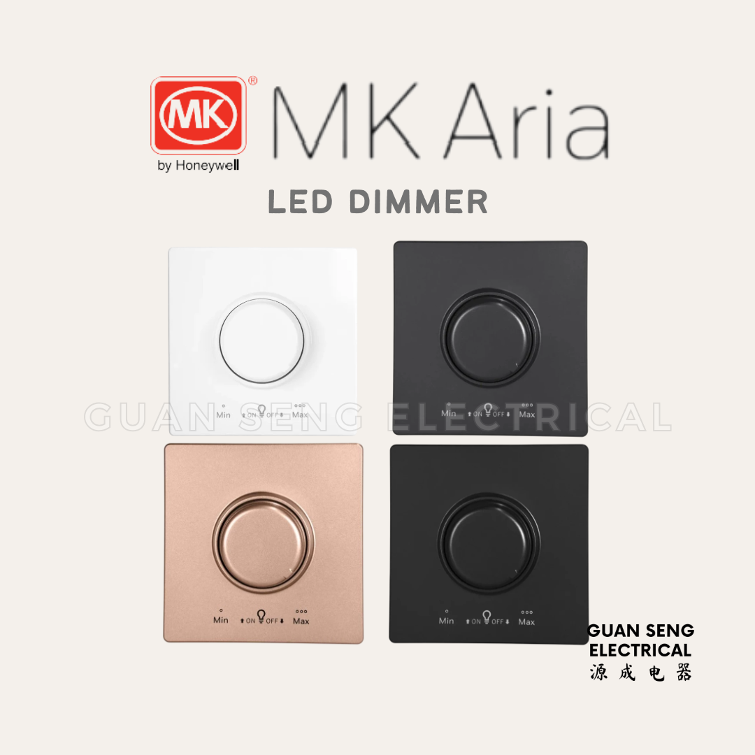 MK Honeywell Aria LED Dimmer 2 Way White Grey Rose Gold Black