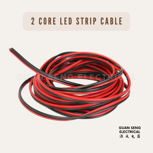 22 AWG 2 Core LED Strip Extension Cable Red Black Copper Wire 12V 24V PVC Insulated