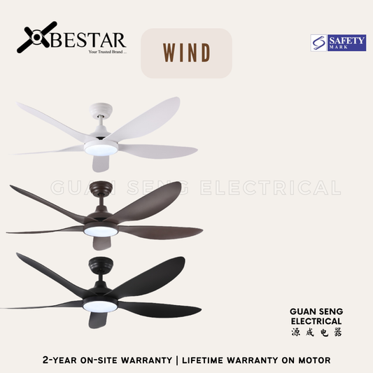 BESTAR Wind 32" 42" 52" DC Motor Ceiling Fan with Remote Control
