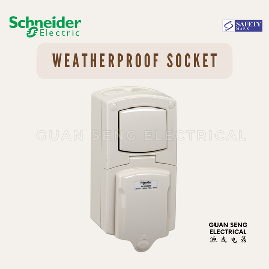 Schneider Kavacha AS Weatherproof 13A Switch and Socket Outlet CSC313