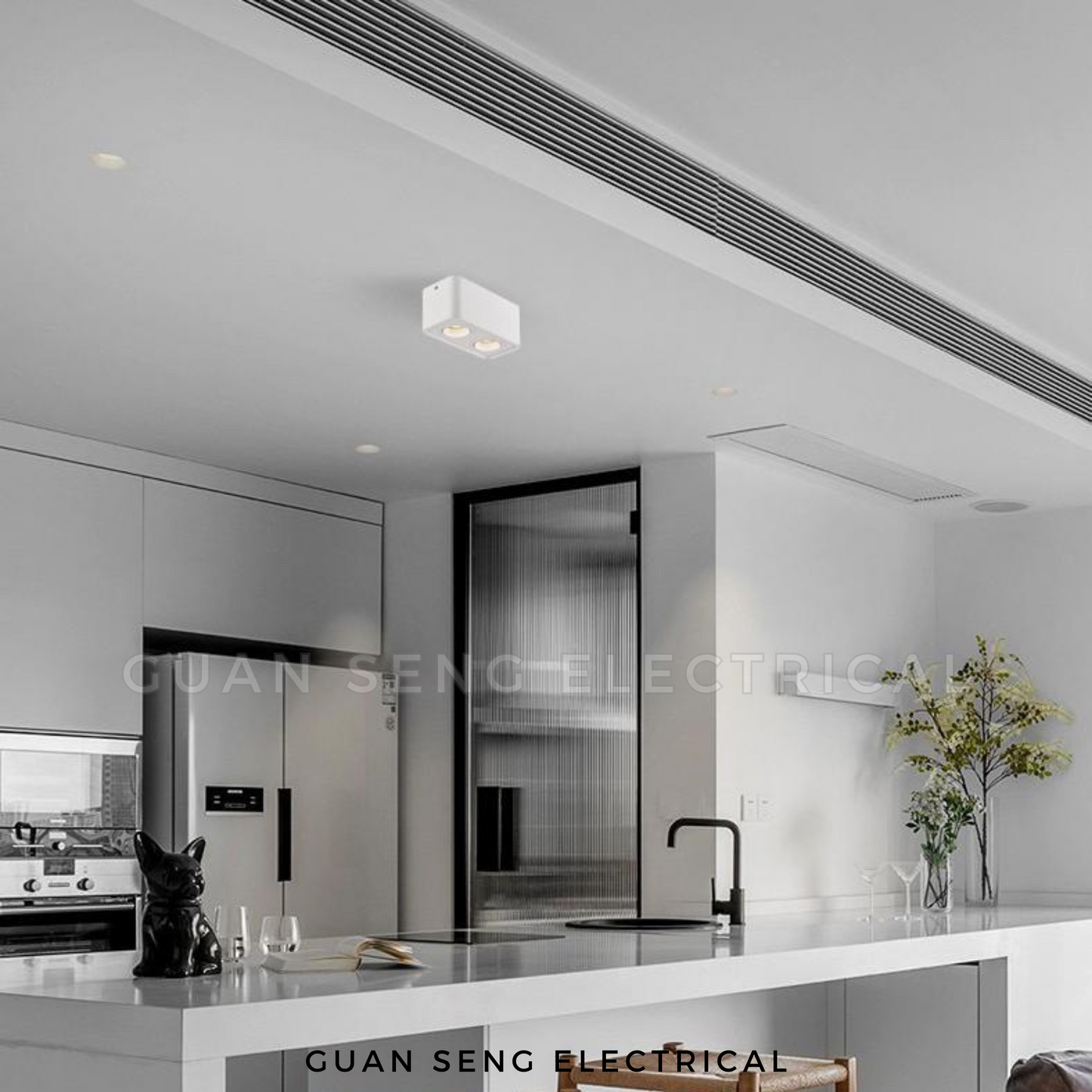 Anti-Glare Surface Mounted Spotlight GU10 Black White Square