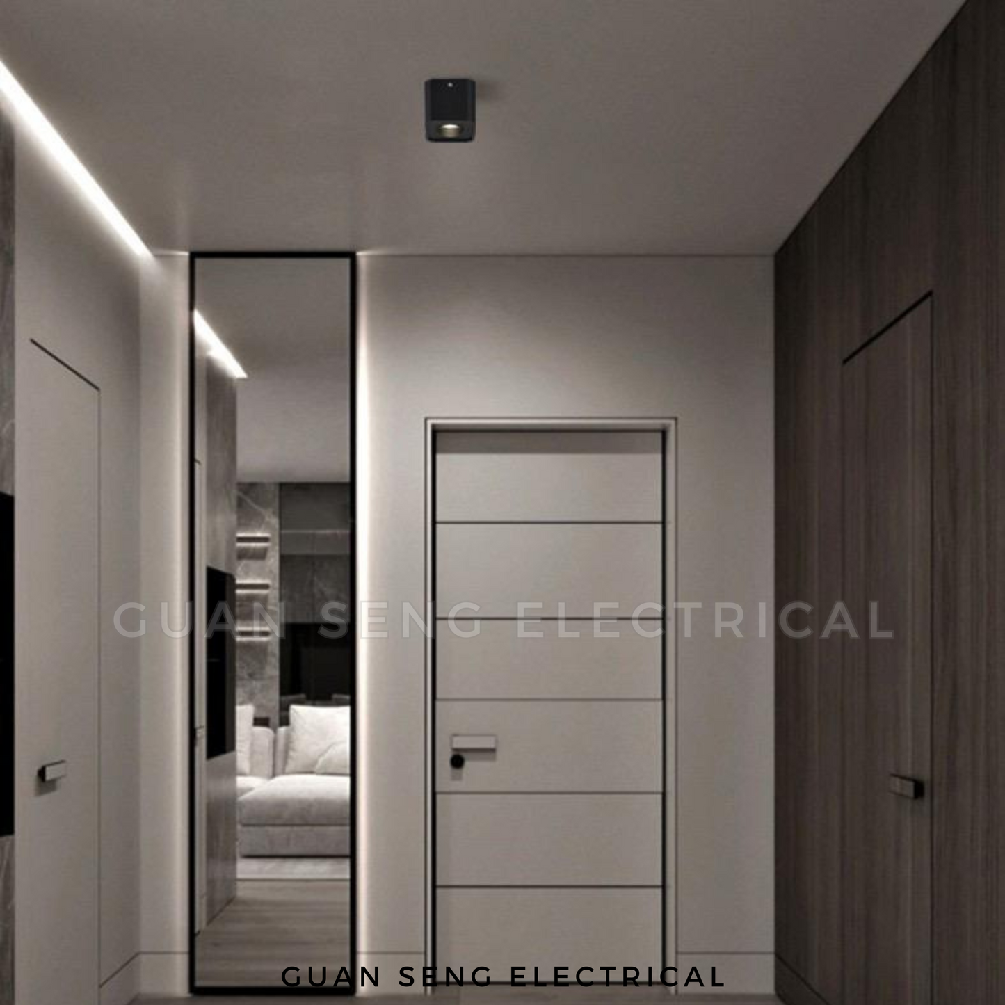 Anti-Glare Surface Mounted Spotlight GU10 Black White Square