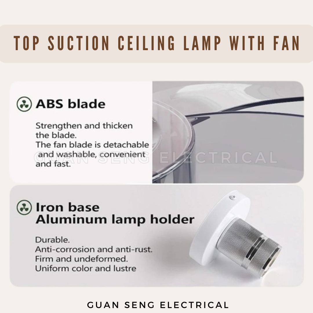 Premium Top Suction Ceiling Lamp with Fan