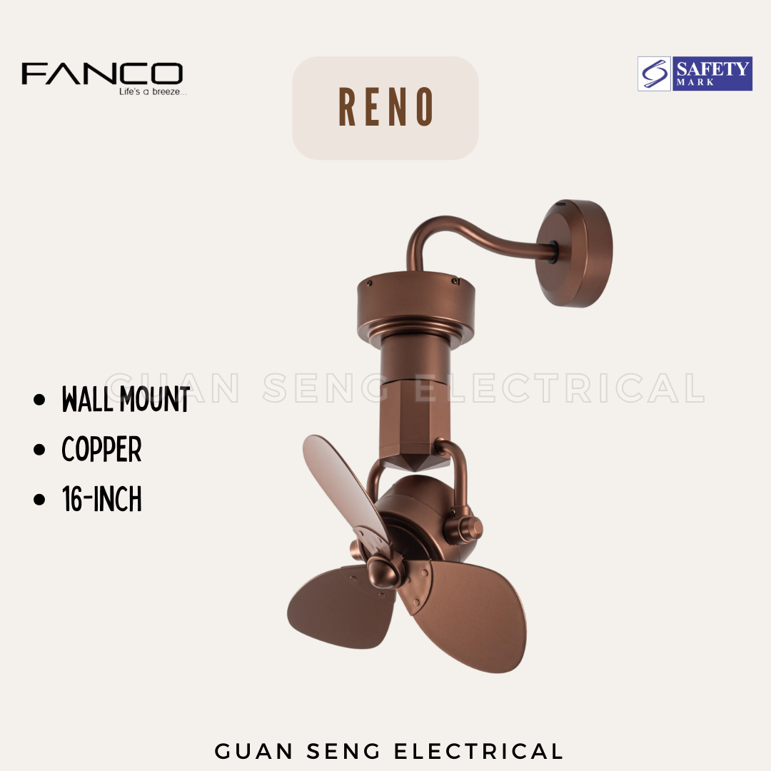 FANCO RENO 16" DC Motor Ceiling / Wall Mounting Fan