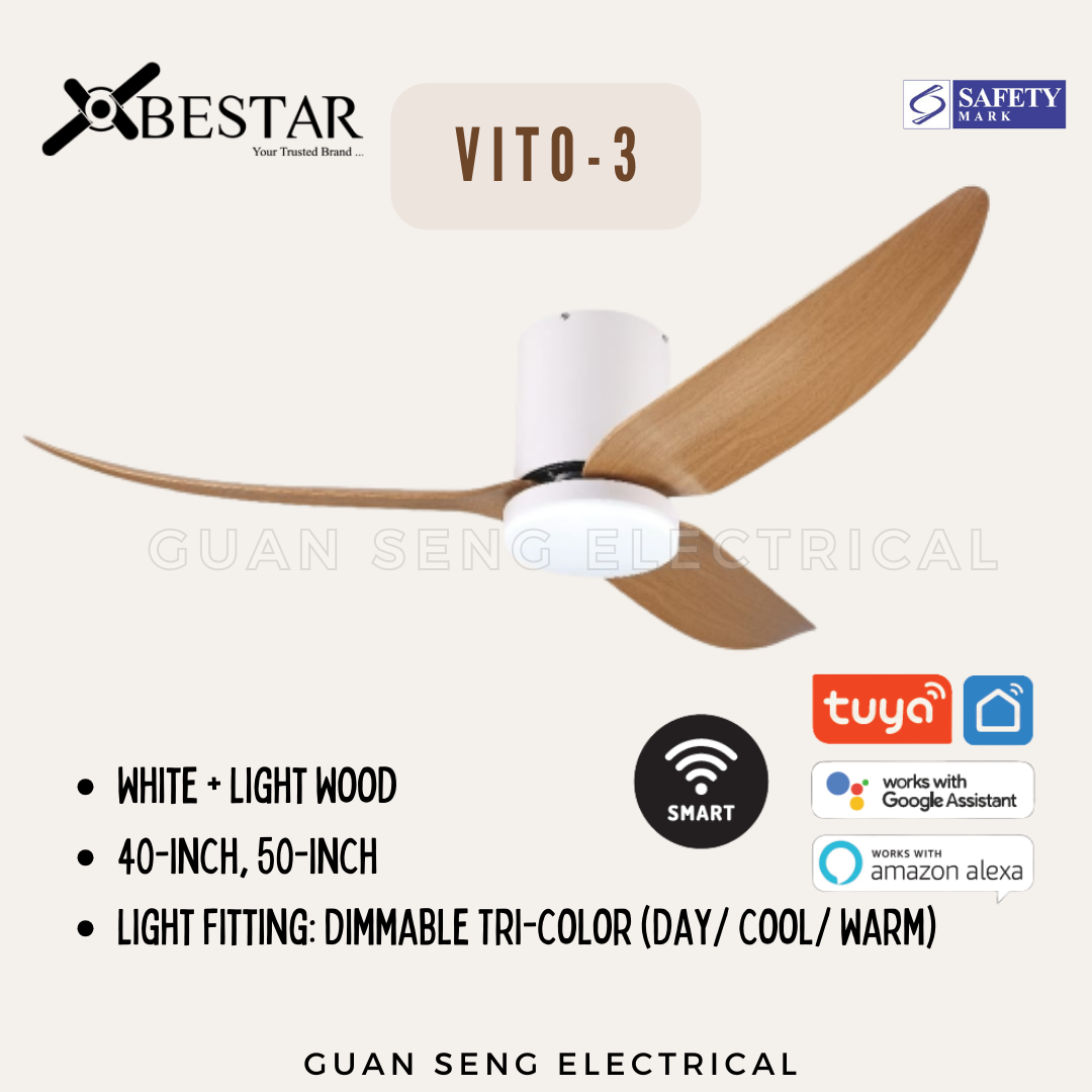 BESTAR VITO-3 40" 50" Hugger Smart Wifi Control DC Motor Ceiling Fan