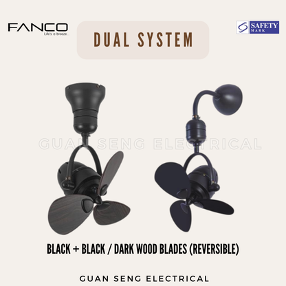 FANCO Dual System 16" DC Motor Ceiling / Wall Mounting Fan