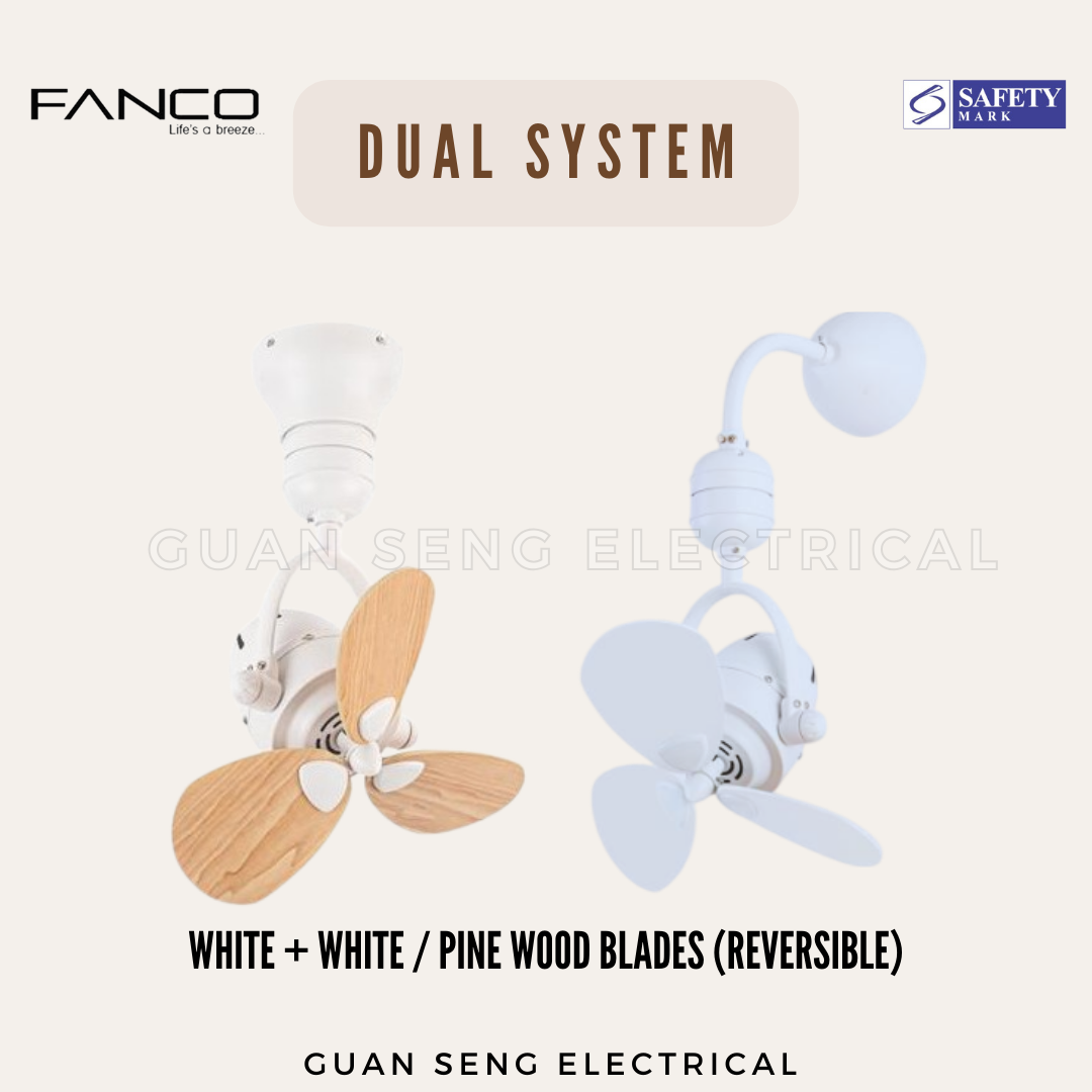 FANCO Dual System 16" DC Motor Ceiling / Wall Mounting Fan