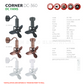 ACORN DC360 16" Corner Ceiling / Wall Mount Fan