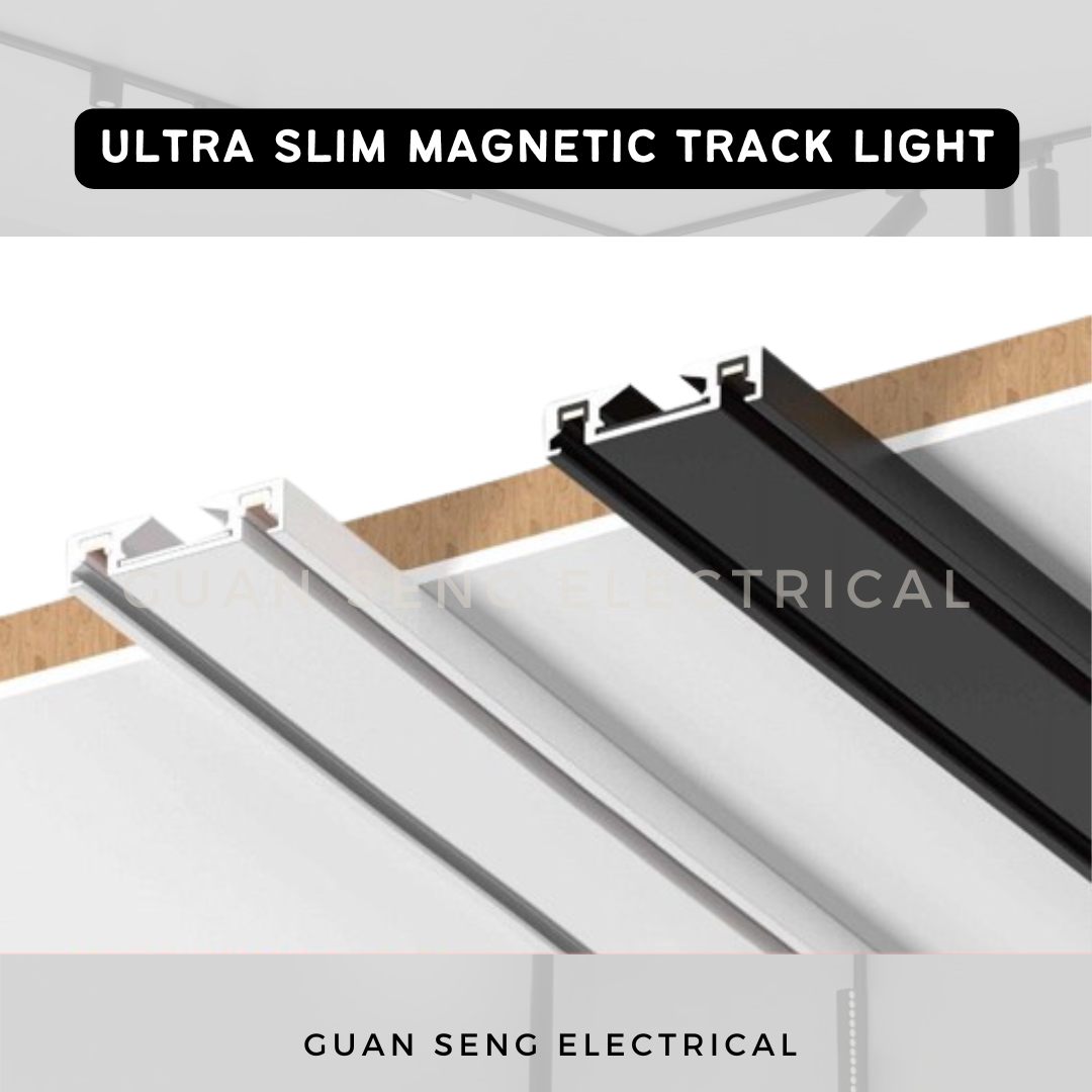 Ultra Slim Magnetic Track Light System 48V Surface Black White