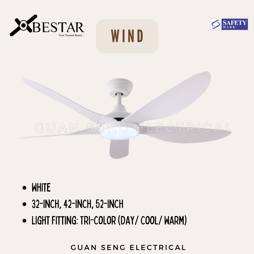 BESTAR Wind 32" 42" 52" DC Motor Ceiling Fan with Remote Control