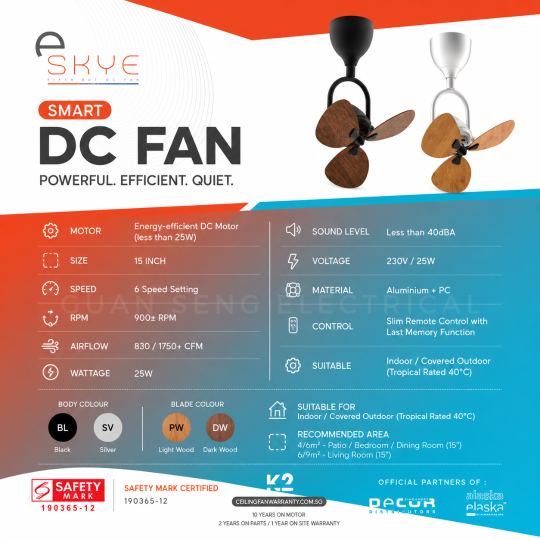 ALASKA ESKYE 15" Smart Wifi Control DC Corner Fan