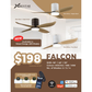 BESTAR Falcon Wood 36" 46" 52" Smart WIFI DC Motor Ceiling Fan with Remote Control