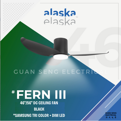 ALASKA FERN III 46" 56" DC Ceiling Fan 20W Samsung LED Dimmable