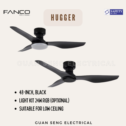 FANCO Hugger 48" DC Motor Ceiling Fan with Remote Control