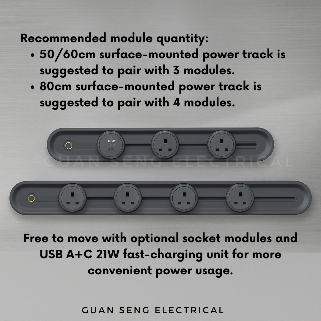 Schneider Electric Easy Series Surface Mount Power Track Light Brown Grey