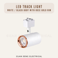 LED Track Light GU10 Black White With Rose Gold Rim