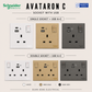 Schneider Avataron C 13A Socket with USB A+C A+A | Guan Seng Electrical Singapore