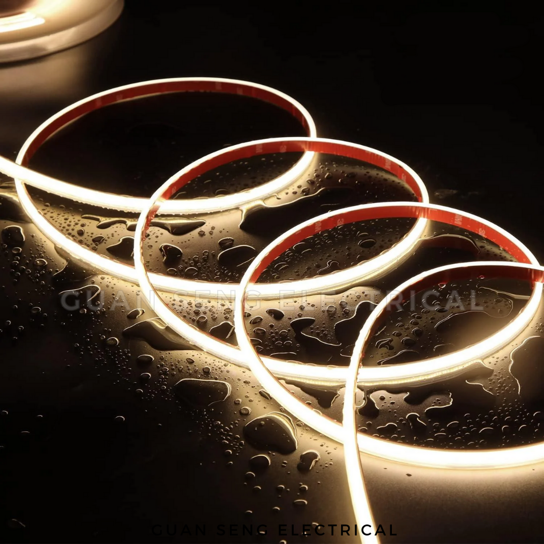 IP68 COB LED Strip Light 5M High Density Waterproof Flexible DC24V 528LEDs/m