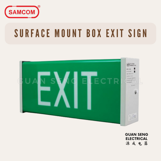 Samcom Electronics Surface Mount LED Exit Sign (Box Type) ELS 115M-LED