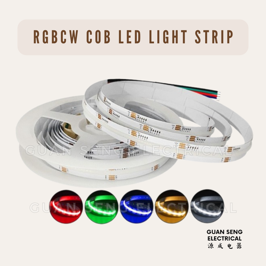 RGBCW COB LED Light Strip Dimmable 5M 24V