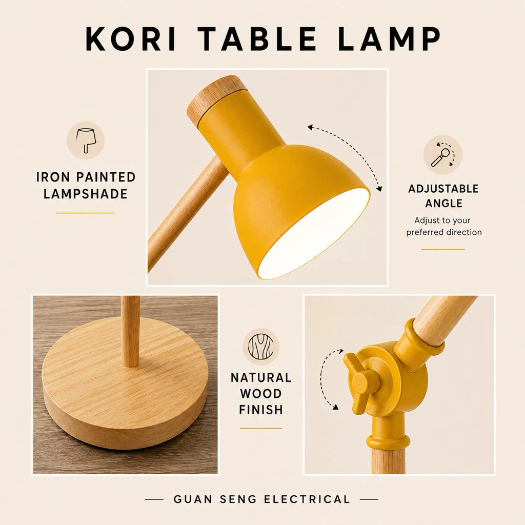 Kori Table Lamp E27 Bulb