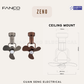 FANCO ZENO 16" DC Motor Ceiling / Wall Mounting Fan with Dimmable LED Light