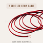 22 AWG 2 Core LED Strip Extension Cable Red Black Copper Wire 12V 24V PVC Insulated