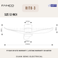 FANCO Smart RITO 3 RITO 5 Black White Pine Wood DC Motor Ceiling Fan with 3 Tone LED Light Kit