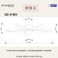FANCO Smart RITO 3 RITO 5 Black White Pine Wood DC Motor Ceiling Fan with 3 Tone LED Light Kit