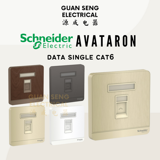 Schneider AvatarON RJ45 Cat6 Data Socket White Dark Grey Dark Wood Wine Gold Hairline Gold