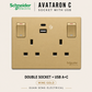 Schneider Avataron C 13A Socket with USB A+C A+A | Guan Seng Electrical Singapore
