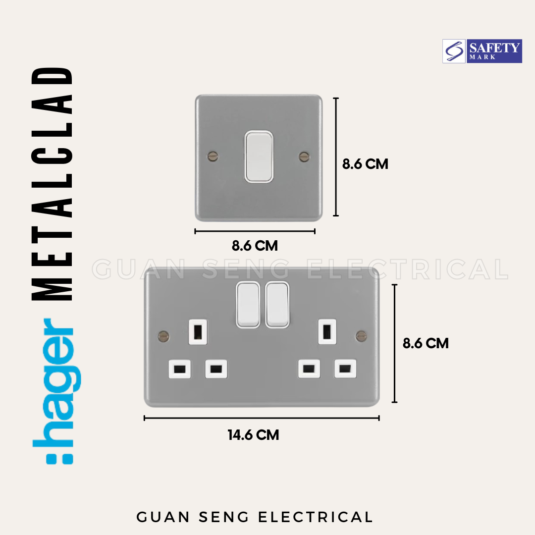 Hager Sollysta Metalclad Switch Socket