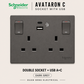 Schneider Avataron C 13A Socket with USB A+C A+A | Guan Seng Electrical Singapore