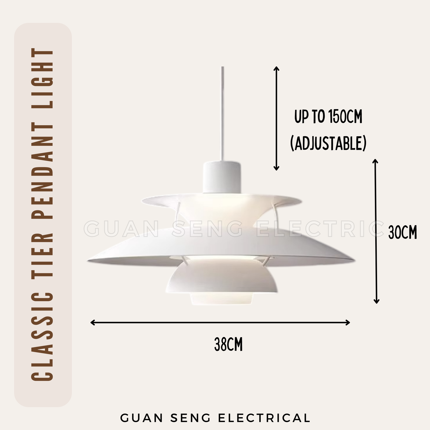 Classic Tier Pendant Light E27 Bulb