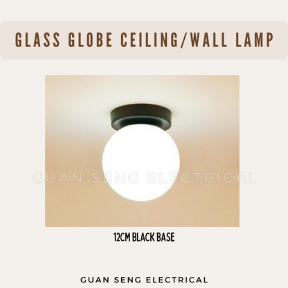 Frosted Glass Globe Wall Light Ceiling Light Black Gold G9 E27