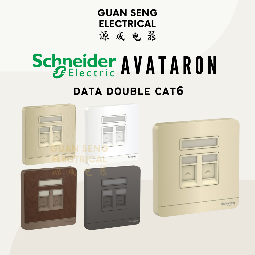 Schneider AvatarON RJ45 Cat6 Data Socket White Dark Grey Dark Wood Wine Gold Hairline Gold