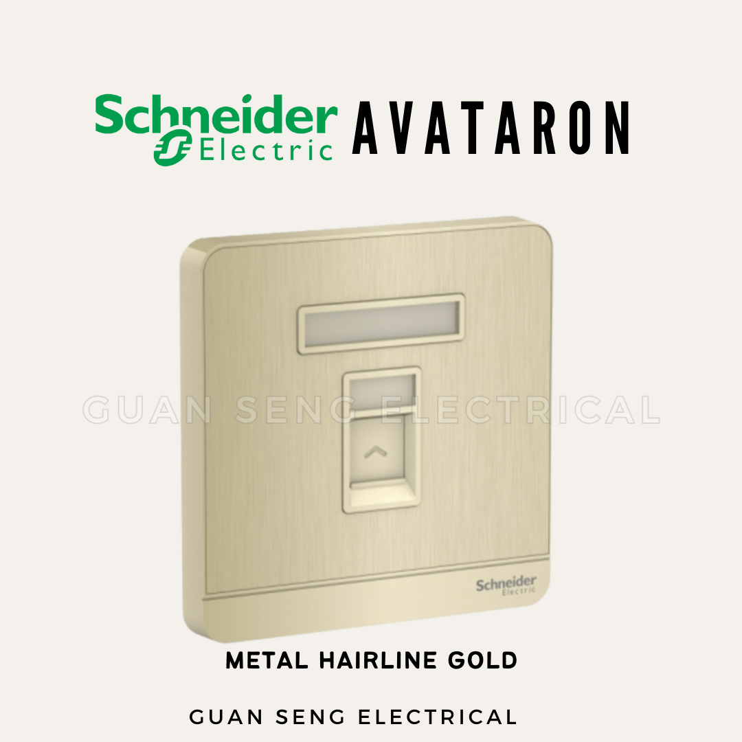 Schneider AvatarON RJ45 Cat6 Data Socket White Dark Grey Dark Wood Wine Gold Hairline Gold