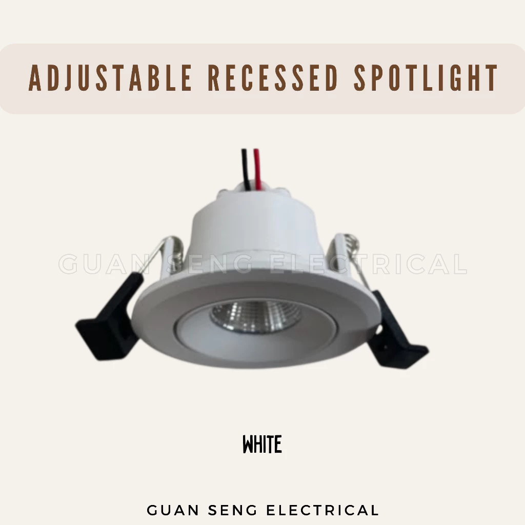 Adjustable Recessed Cabinet Spotlight 3W Black White Warm White Cool White Daylight
