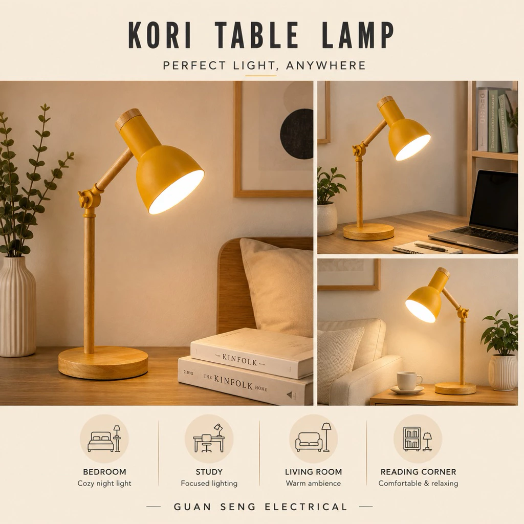 Kori Table Lamp E27 Bulb